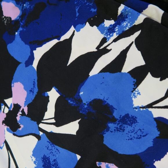 Elephant Floral Abstract Tank Top Sz M Cowl Draped Neck Black Purple Worthington - Picture 13 of 15